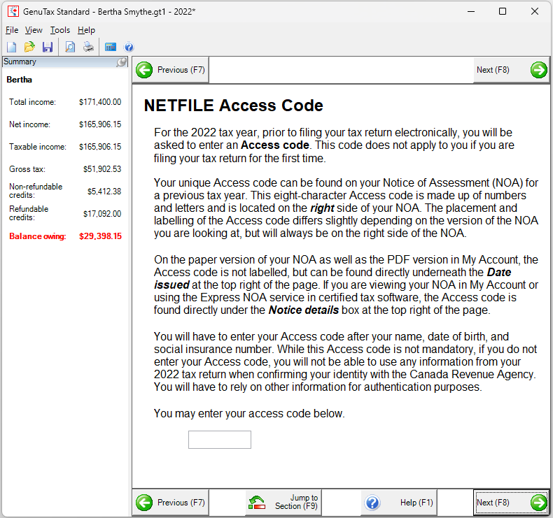 Using netfile to send your tax return program help genutax standard